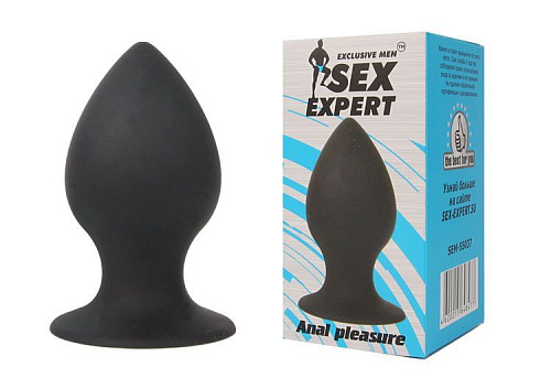 Чёрная анальная пробка Bior toys Sex Expert SEM-55037 (7 см)