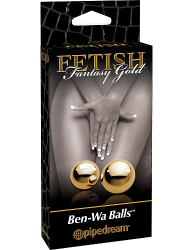 Вагинальные шарики золотистого цвета Pipedream Ben-Wa Balls PD3990-27