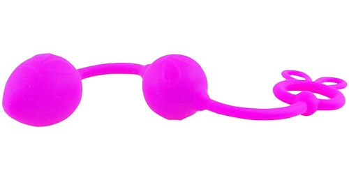 Лиловые анальные шарики из силикона Baile Balls BI-014205 (22,5 см)