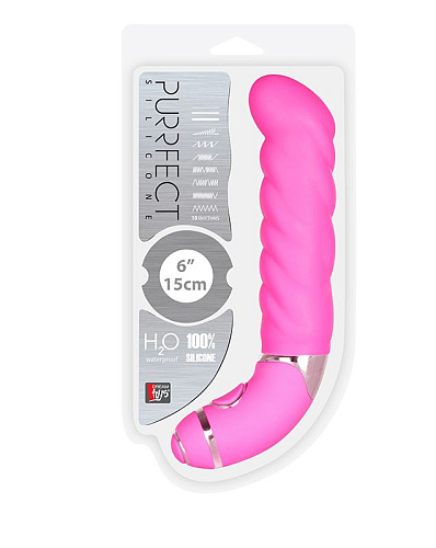 Розовый силиконовый вибростимулятор точки G Dream Toys PURRFECT SILICONE 6INCH 10FUNCTIONS 20954 (15 см)