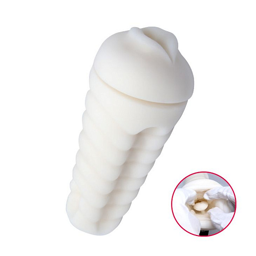 Мега-мастурбатор ротик белого цвета без вибрации Baile Kitty BM-00900T49NN-2