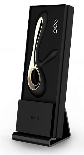 Чёрный вибратор с клиторальным отростком Lelo Soraya Black LEL1594 (22 см)