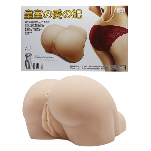 Аппетитная попочка с вибрацией в телесном цвете Baile BM-009190-1