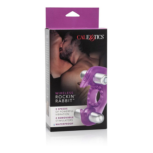 Эрекционное фиолетовое виброкольцо California Exotic Novelties Wireless Rockin Rabbit SE-1825-10-3