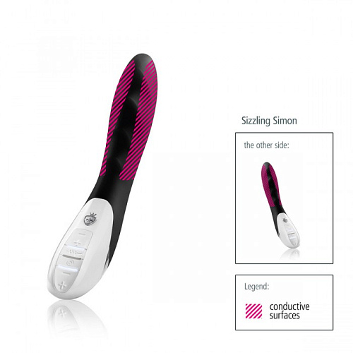 Вибратор с электростимуляцией MyStim Sizzling Simon 46870 (27 см)
