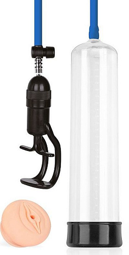 Прозрачная вакуумная помпа с насадкой-вагиной Bior toys Sex Expert SEM-55164