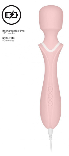 Розовый вибромассажёр-жезл Shots Media BV Jiggle LOV021PNK