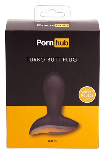 Чёрно-жёлтая анальная вибропробка Pornhub Turbo Butt Plug 94599 (11,2 см)