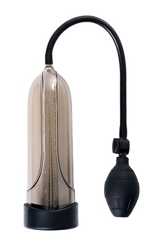 Мужская помпа-массажёр с силиконовой вставкой дымчатая Sexus 709008