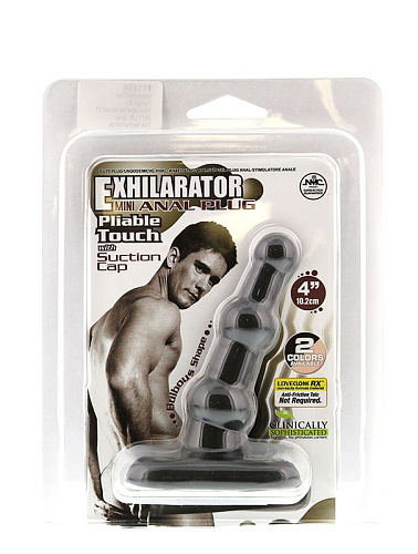 Чёрный анальный стимулятор с широким основанием NMC EXHILARATOR ANAL PLUG 4 BLACK 111404 (10,2 см)