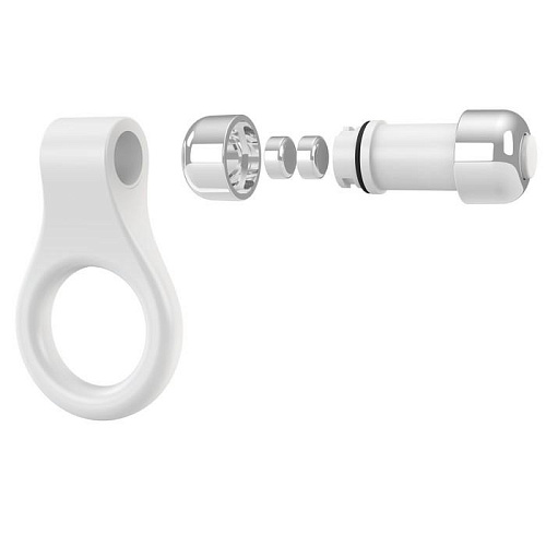 Белое эрекционное кольцо с вибрацией OVO B1 WHITE