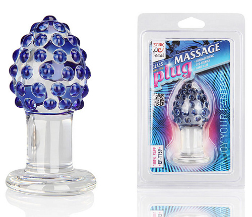 Анальный плаг из стекла с массажными точками Erotic Fantasy Massage Plug EF-T159 (9,5 см)