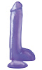 Фиолетовый фаллоимитатор на присоске Pipedream Basix Rubber Works PD4229-12 (21,6 см)