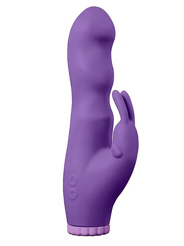 Фиолетовый вибратор с клиторальным стимулятором Dream Toys PURRFECT SILICONE DELUXE RABBIT 100FNCT 21298 (20 см)