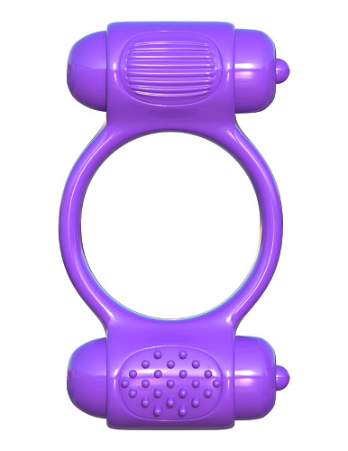 Фиолетовое эрекционное кольцо с 2 виброэлементами Pipedream Magic Touch Couples Ring PD5806-12