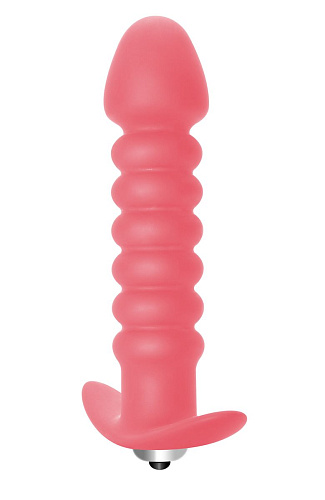 Розовая анальная пробка с вибрацией Lola toys Twisted Anal Plug 5004-01lola (13 см)
