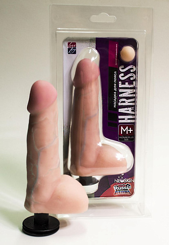 Телесная насадка-фаллос на пояс Harness LOVETOY (А-Полимер) Medium-plus Size 861202 (17 см)