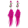 Ярко-розовые зажимы для сосков с перьями Pipedream Fancy Feather Nipple Clamps PD3618-00