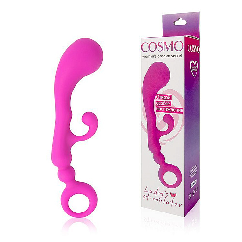 Розовый силиконовый стимулятор с отростком Bior toys CSM-23014 (15 см)