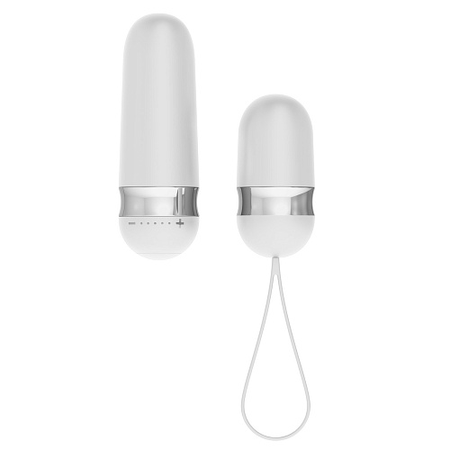 Белое виброяйцо на дистанционном управлении OVO R4 WHITE