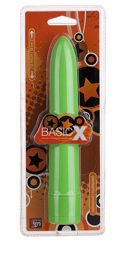 Зелёный классический вибратор Dream Toys BASICX MULTISPEED VIBRATOR GREEN 7INCH 20657 (18 см)