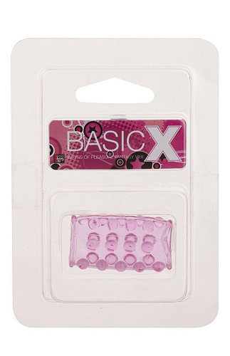 Розовая насадка на пенис с шишечками Dream Toys BASICX TPR SLEEVE PINK 20680