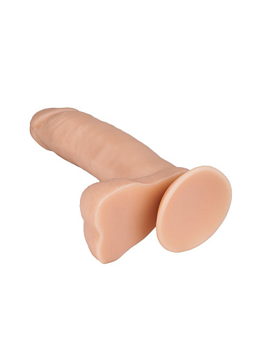 Телесный фаллоимитатор на присоске с мошонкой Сумерки богов №4 101-04 BX DD (17 см)