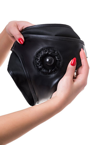 Чёрные трусики для страпона ToyFa Domino 972008