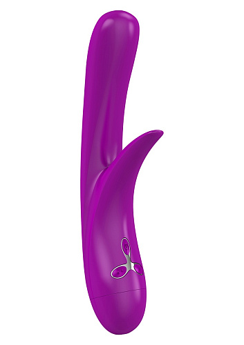 Ярко-розовый вибромассажёр с клиторальным лепестком OVO K4 VIOLET (23 см)