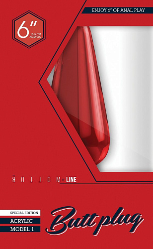 Красный анальный стимулятор Shots Media BV Bottom Line 6 Model 1 Acrylic Red BTM003ACR (15,5 см)