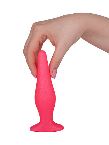 Розовая анальная пробка с узеньким кончиком LOVETOY (А-Полимер) 433400 (14 см)