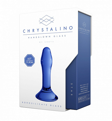 Синяя стеклянная пробка Shots Media BV Star CHR009BLU (11,5 см)