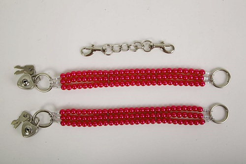 Красные оковы на ноги из бус White Label 47500-1-MM