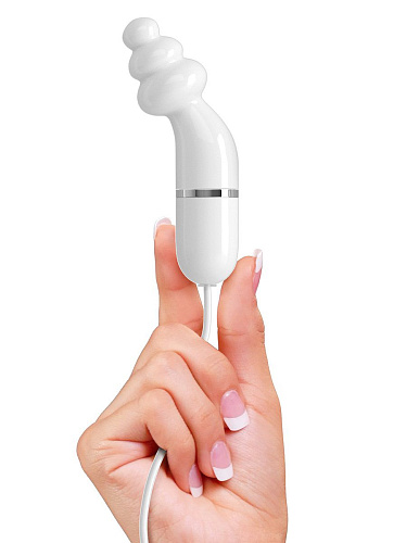 Белый вибромассажёр с набором насадок на проводе USB Pipedream USB MASSAGE KIT PD1059-19