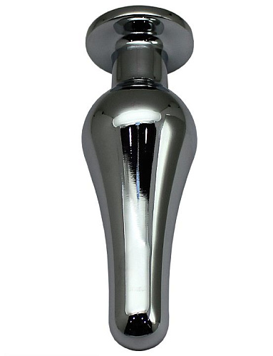 Серебристая анальная пробка с голубым кристаллом Eroticon P3407M-03 (13 см)