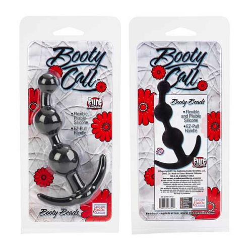 Чёрная силиконовая анальная цепочка California Exotic Novelties Booty Call SE-0396-30-2