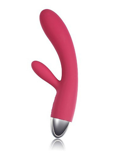 Винно-красный вибратор с клиторальным стимулятором и сенсорным управлением Svakom Lorna SUDV-01-03
