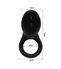 Чёрное эрекционное кольцо со стимулятором клитора с вибрацией Baile BI-210147-1