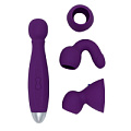 Водонепроницаемый вибратор фиолетового цвета с насадками для двоих RestArt Bowling RA-301 (19 см)