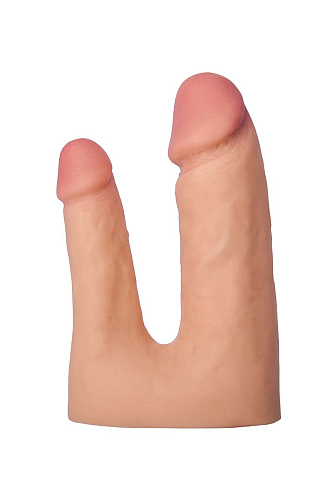 Полая, телесного цвета насадка для двойного проникновения с фиксирующим ремешком ToyFa 748013