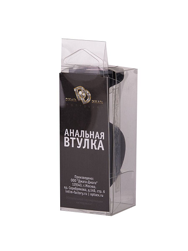 Чёрная силиконовая пробка с малиновым кристаллом Сумерки богов 508-02 CRIMSON-DD (7,3 см)