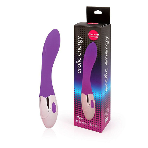 Фиолетовый изогнутый вибромассажёр с 10 режимами вибрации Bior toys EE-10262-5