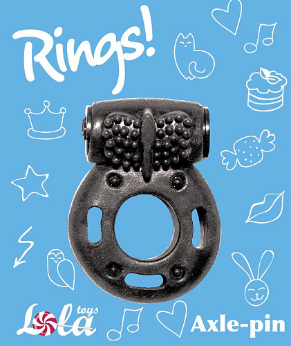Чёрное эрекционное кольцо с вибрацией Lola toys Rings Axle-pin 0114-82Lola