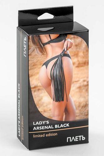 Чёрная кожаная плеть с ручкой БДСМ арсенал Ladys Arsenal 68006ars