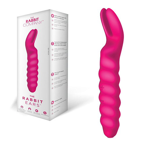 Вибратор розового цвета с ушками на кончике The Rabbit Company Ears TRC-005HP