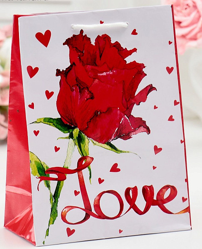 Подарочный пакет Сима-Ленд «Love» 3821406 (15×12×8,5 см)