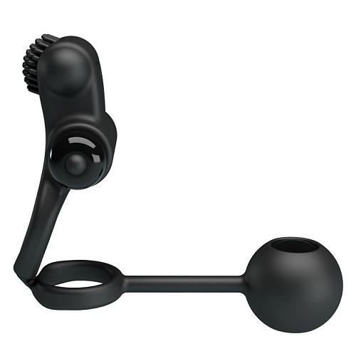 Чёрное эрекционное виброкольцо Baile Vibrating Penis Sleeve IV BI-210211