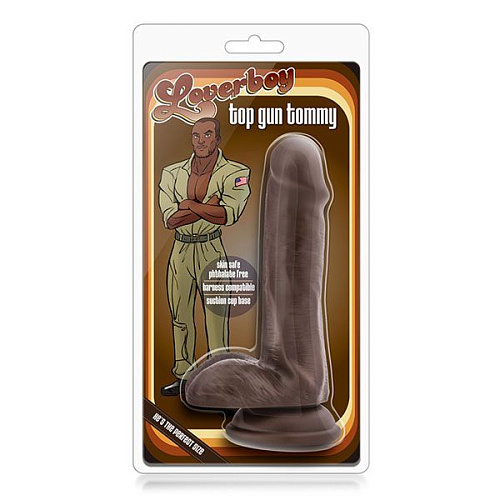 Коричневый фаллоимитатор Blush Novelties Top Gun Tommy BL-14606 (15,2 см)