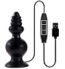 Чёрная фигурная пробка с вибрацией, работающая от USB Dream Toys MENZSTUFF SPINDLE 10FUNCTION BUTT PLUG 21132