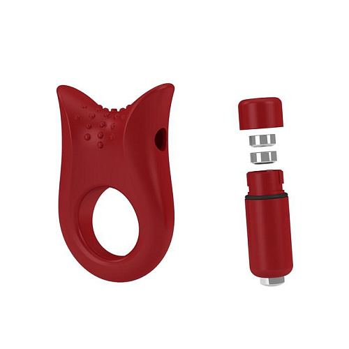 Красное эрекционное виброкольцо OVO B2 RED
